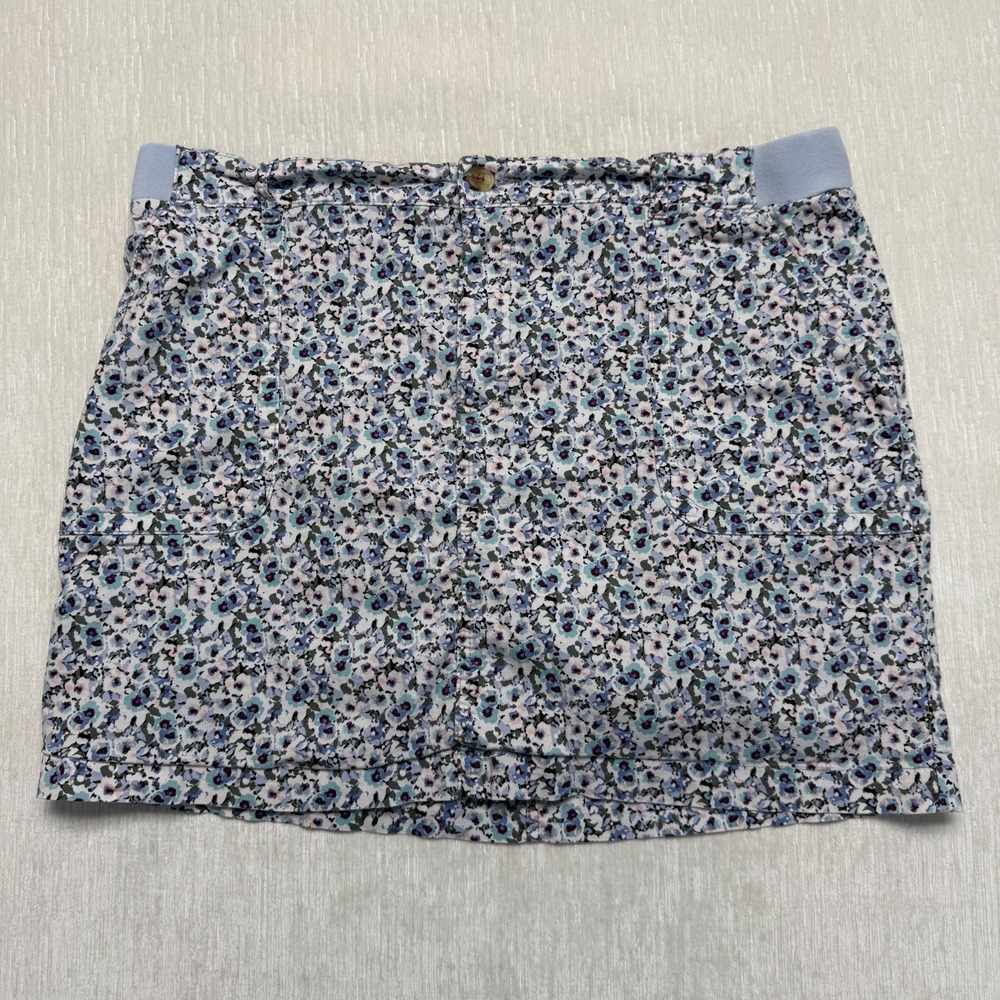 Lee Mini Skort Womens 18M Blue Floral Lined Regular Fit Mid Rise Comfort Waist